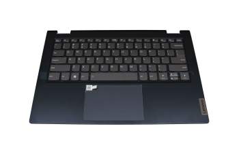 Clavier incl. topcase US (anglais) gris/bleu avec rétro-éclairage original pour Lenovo ThinkBook 14s Yoga ITL (20WE)