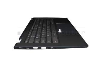 Clavier incl. topcase US (anglais) gris/bleu avec rétro-éclairage original pour Lenovo ThinkBook 14s Yoga ITL (20WE)