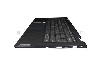 Clavier incl. topcase US (anglais) gris/bleu avec rétro-éclairage original pour Lenovo ThinkBook 14s Yoga ITL (20WE)