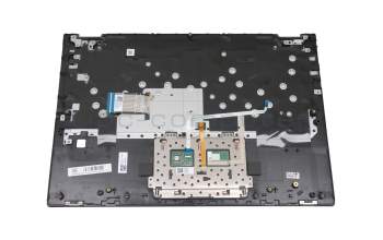 Clavier incl. topcase US (anglais) gris/gris avec rétro-éclairage US International original pour Lenovo IdeaPad C340-14API (81N6)