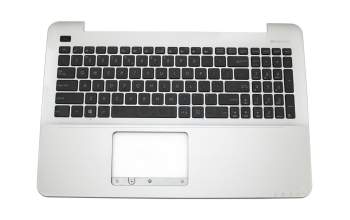 Clavier incl. topcase US (anglais) noir/argent original pour Asus F555LJ