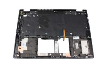 Clavier incl. topcase US (anglais) noir/bleu avec rétro-éclairage original pour Acer TravelMate Spin P4 (TMP414RN-41)