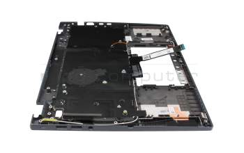 Clavier incl. topcase US (anglais) noir/bleu avec rétro-éclairage original pour Acer TravelMate Spin P4 (TMP414RN-41)