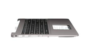 Clavier incl. topcase US (anglais) noir/gris avec rétro-éclairage original pour Asus ZenBook UX510UW