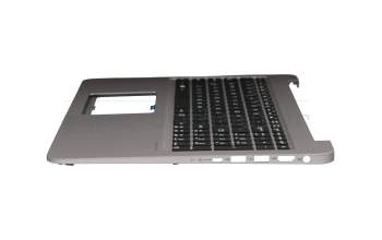 Clavier incl. topcase US (anglais) noir/gris avec rétro-éclairage original pour Asus ZenBook UX510UW