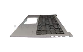 Clavier incl. topcase US (anglais) noir/gris avec rétro-éclairage original pour Toshiba Satellite S50W-C