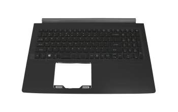 Clavier incl. topcase US (anglais) noir/noir avec rétro-éclairage original pour Acer Aspire 5 (A515-51)