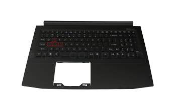 Clavier incl. topcase US (anglais) noir/noir avec rétro-éclairage original pour Acer Predator Helios 300 (PH315-51)