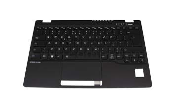 Clavier incl. topcase US (anglais) noir/noir avec rétro-éclairage original pour Fujitsu LifeBook U9312