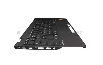 Clavier incl. topcase US (anglais) noir/noir avec rétro-éclairage original pour Fujitsu LifeBook U9312