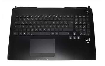 Clavier incl. topcase noir/noir avec rétro-éclairage original pour Asus ROG G750JS