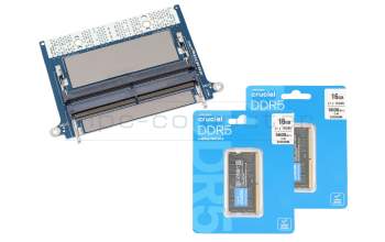 Dell Precision 17 (7770) mémoire vive 32GB DDR5-RAM CAMM (Dell) (PC5-5600) Kit adaptateur CAMM Crucial 5600Mhz 32GB