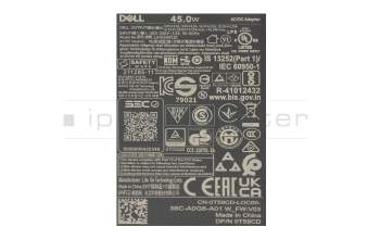 Dell XPS 13 (9315) original GaN-Chargeur USB-C 45 watts petit Small Slim