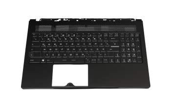 E2P-6K1C218-Y31 original MSI clavier incl. topcase DE (allemand) noir/noir avec rétro-éclairage