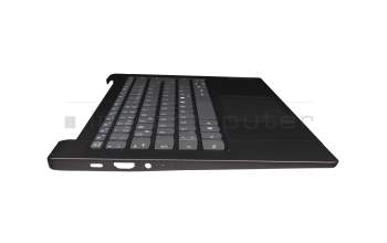 ET2UZ000200 original Lenovo clavier incl. topcase DE (allemand) gris/gris avec empreinte digitale