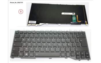 Fujitsu FUJ:CP756517-XX KEYBOARD W/ BL FRANCE