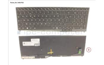 Fujitsu FUJ:CP757772-XX KEYBOARD 10KEY BLACK W/ BL FRANCE