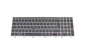 HB21A1 original HP clavier BE (belge) noir/argent avec rétro-éclairage et mouse stick