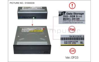 Fujitsu SATA DVD-ROM HH BL pour Fujitsu Primergy TX2550 M4