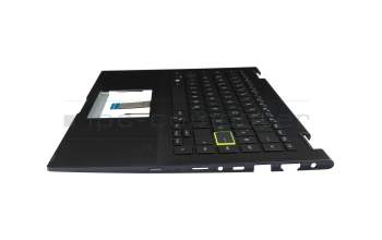 HQ21013052000 original Huaqin clavier incl. topcase DE (allemand) noir/noir avec rétro-éclairage