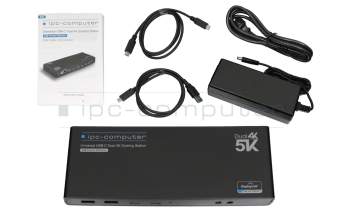 IPC-Computer G-PRIPC1 Dual 4K Hybrid-USB Docking Station incl. 100W chargeur