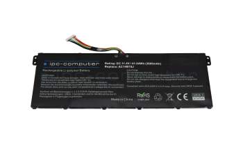 IPC-Computer batterie 11.4V (Type AC14B18J) compatible avec Acer KT.00303.021 à 41,04Wh