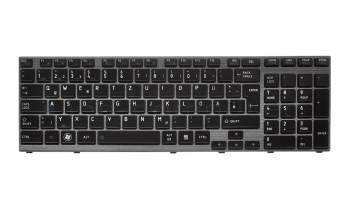 K000119380 original Toshiba clavier DE (allemand) noir/gris avec rétro-éclairage