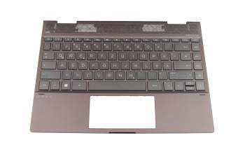 L23704-041 original HP clavier incl. topcase DE (allemand) noir/gris avec rétro-éclairage