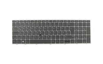 L28407-041 original HP clavier DE (allemand) noir/gris avec rétro-éclairage et mouse stick