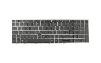 L28407-041 original HP clavier DE (allemand) noir/gris avec rétro-éclairage et mouse stick