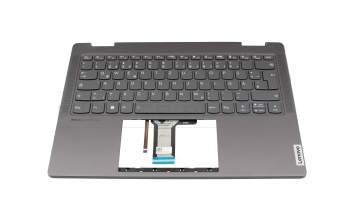 LCM21L16D0J6864 original Lenovo clavier incl. topcase DE (allemand) gris/gris avec rétro-éclairage
