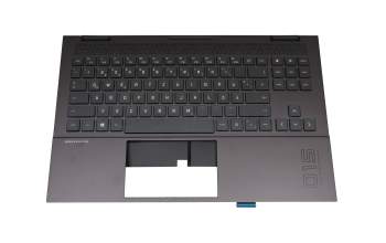 M09321-041 original HP clavier incl. topcase DE (allemand) noir/noir avec rétro-éclairage (Mica Silver Aluminium)