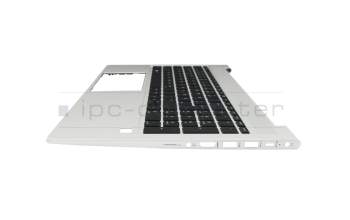 M21742-041 HP clavier incl. topcase DE (allemand) noir/argent avec rétro-éclairage