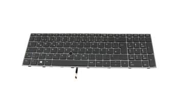 M23123-041 HP clavier DE (allemand) gris foncé/gris avec rétro-éclairage et mouse stick