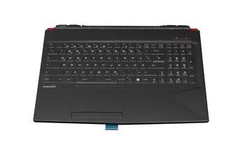 NSK-FCBBN 2G original Darfon clavier incl. topcase DE (allemand) noir/noir/rouge avec rétro-éclairage