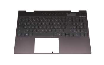 NSK-XW0BC original HP clavier incl. topcase DE (allemand) noir/noir avec rétro-éclairage (Nightfall Black)