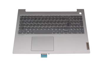 PK0900 original Lenovo clavier incl. topcase DE (allemand) gris/gris avec rétro-éclairage