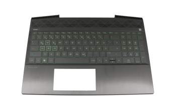 PK1328B2B10 original Compal clavier incl. topcase DE (allemand) noir/vert/noir avec rétro-éclairage