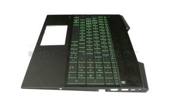 PK1328B2B10 original Compal clavier incl. topcase DE (allemand) noir/vert/noir avec rétro-éclairage