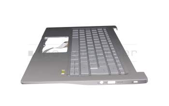 PK132WG1C13 original Acer clavier incl. topcase DE (allemand) argent/argent avec rétro-éclairage