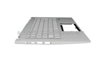 PK1334G1E14 original Acer clavier incl. topcase CH (suisse) argent/argent avec rétro-éclairage