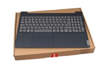 PK37B00RB00TI original Lenovo clavier incl. topcase DE (allemand) gris/bleu