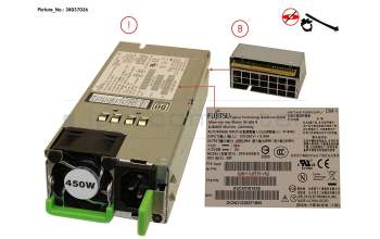S26113-F575-L12 original Fujitsu alimentation du Serveur 450 watts