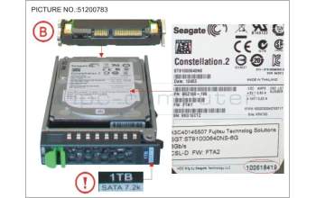 Fujitsu HD SATA 6G 1TB 7.2K HOT PLUG 2.5\' BC pour Fujitsu Primergy TX2540 M1