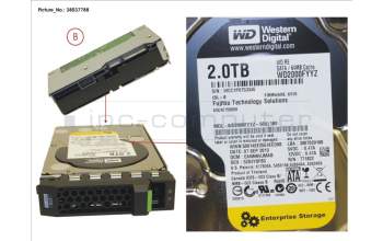 Fujitsu HD SATA 6G 2TB 7.2K HOT PL 3.5\'\' BC pour Fujitsu Primergy RX1330 M2
