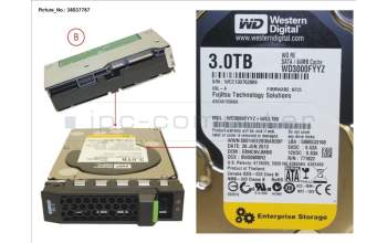 Fujitsu HD SATA 6G 3TB 7.2K HOT PL 3.5\'\' BC pour Fujitsu Primergy RX2560 M1