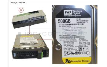 Fujitsu HD SATA 6G 500GB 7.2K HOT PL 3.5\'\' BC pour Fujitsu Primergy RX1330 M2
