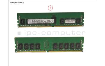 Fujitsu 8 GB DDR4 2400 MHZ PC4-2400T-R RG ECC pour Fujitsu Primergy RX4770 M3