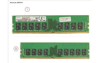 Fujitsu 16GB (1X16GB) 2RX8 DDR4-2400 U ECC pour Fujitsu Primergy RX1330 M3