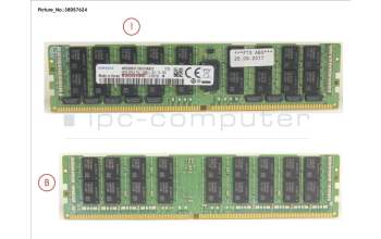 Fujitsu 64GB (1X64GB) 4RX4 DDR4-2666 LR ECC pour Fujitsu Primergy RX2540 M4